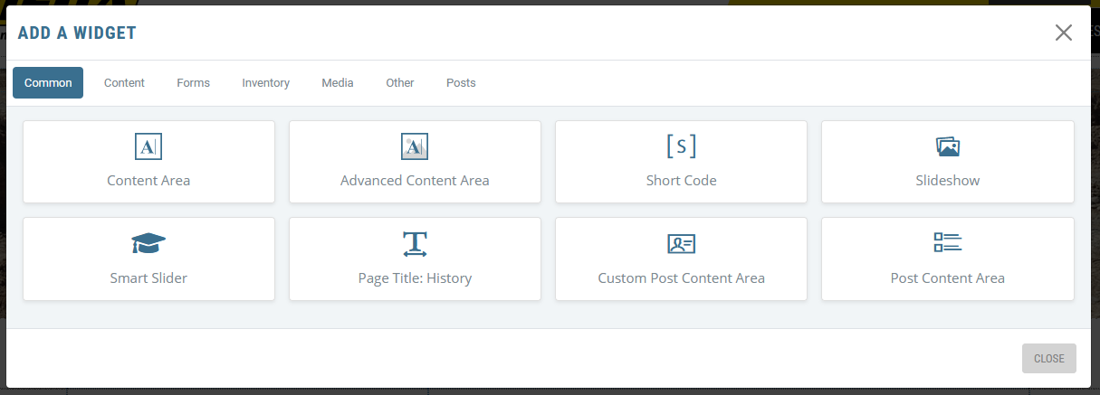 Add widget pane